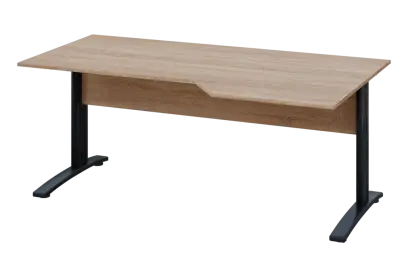 EZK 18 - 186 stůl kancelářský, rohový, pravý, kovová podnož černá, deska 18 mm, široký 1800 mm, dub bardolino